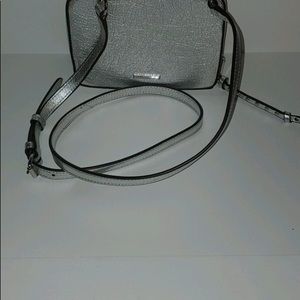 Rebecca Minkoff metallic silver box handbag crossbody
